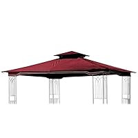 Sunjoy Maroon Replacement Gazebo Canopy for 10 x 12 Regency II Patio Gazebo, Easily Update Your Gazebo