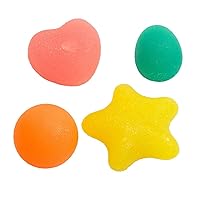 Excellerations Sensory Stress Balls Set of 4 - Squeeze Balls, Sensory Play, Relieve Tension & Stress - Fun for Kids & Adults - Self-Regulation Sensory Shapes