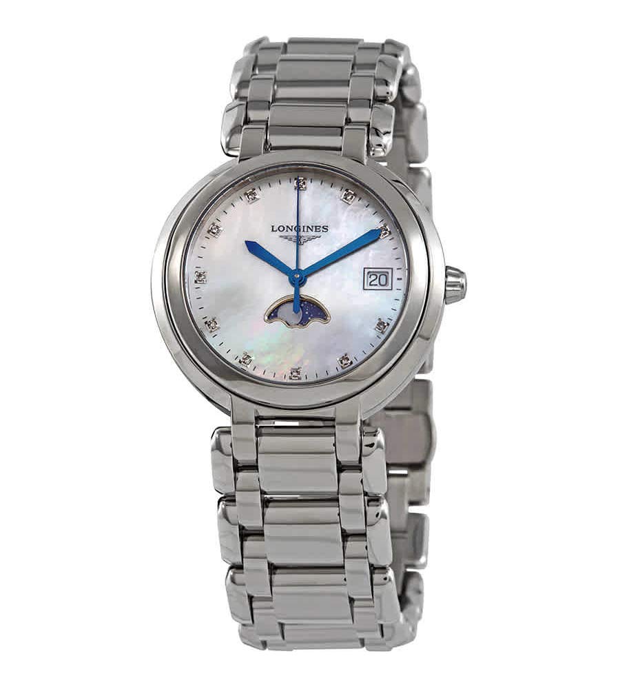 Longines PrimaLuna Moonphase Mother of Pearl Diamond Dial Ladies Watch L8.116.4.87.6