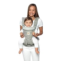 Ergobaby Omni 360 All-Position Baby Carrier for Newborn to Toddler with Lumbar Support (7-45 Pounds), Pearl Grey, One Size (Pack of 1)