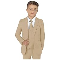 Boy Suit 3 Piece Slim Fit Party Blazer Kids Tuxedo Formal Blazer Vest Pants Set