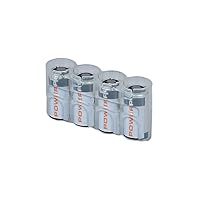 by Powerpax Slimline CR123 Battery Storage Caddy, Clear, Holds 4 Batteries (Not Included)