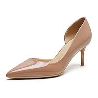 Women Mid High Heels Dress Pumps for Wedding Party Office Suede Pump Shoes
