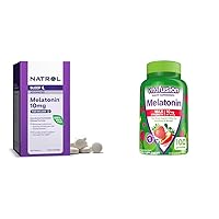 Melatonin 10mg 100ct & Vitafusion Melatonin 10mg Gummies 100ct Sleep Aid Supplement Bundle