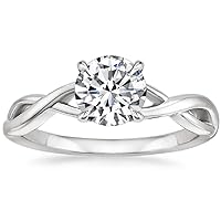 JEWELERYIUM 1 CT Round Cut Colorless Moissanite Engagement Ring, Wedding/Bridal Ring Set, Halo Style, Solid Sterling Silver, Anniversary Bridal Jewelry, Awesome Birthday Gifts for Wife