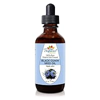Black Seed Oil 4 oz, 100% Natural Organic, Cold Pressed Black Seed Oil - Pure Nigella Sativa Black Seed Oil Liquid for Hair, Skin and Health