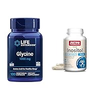 Glycine 1000 mg, Promotes Relaxation, Healthy Sleep & Jarrow Formulas Inositol 750 mg - 100 Veggie Capsules - Liver Support Dietary Supplement