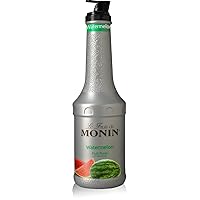 Monin - Watermelon Purée, Juicy and Sweet Flavor, Great for Teas, Lemonades, and Cocktails, Vegan, Non-GMO, Gluten-Free (1 Liter)