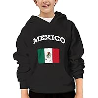 Unisex Youth Hooded Sweatshirt Vintage Mexico Mexican Flag Cute Kids Hoodies Pullover for Teens