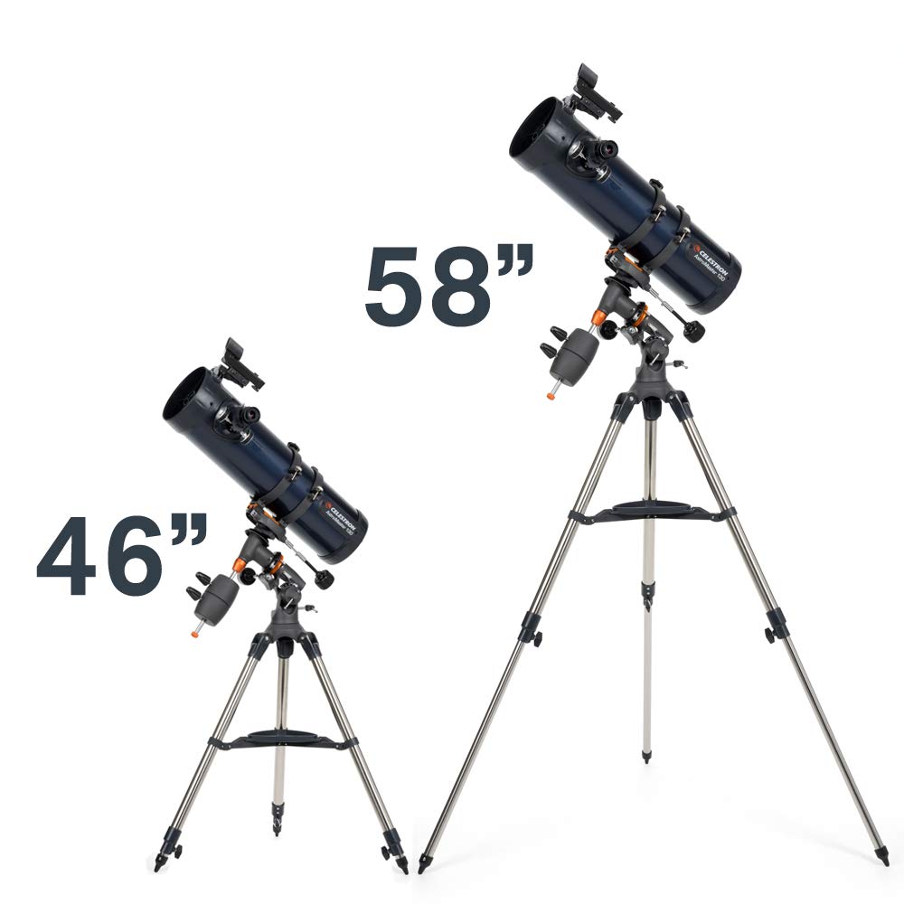 Celestron - AstroMaster 130EQ Newtonian Telescope - Reflector Telescope for Beginners - Fully-Coated Glass Optics - Adjustable-Height Tripod - Bonus Astronomy Software Package