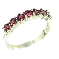 925 Sterling Silver Real Genuine Pink Tourmaline Womans Eternity Ring