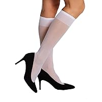 Berkshire womens 3 Pairs Sheer Support Pantyhose With Sandalfoot Toe Knee High, White, 8.5-11 US