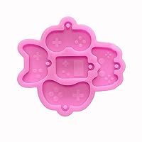 Shiny Glossy Gamepad Shape Earrings Silicone Molds for Women Girl DIY Craft Keychain Polymer Clay Mold Necklace Epoxy Pendant Jewellery Resin Crafting Making Backpack Cake Decor Fondant Mould