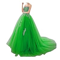 Women's Sweetheart Wedding Dress Lace Applique Tulle Formal Prom Evening Gown