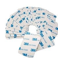 3M 1600T Double-Sided Adhesive Stickers for Indoor and Outdoor use, Waterproof, Mounting, PE Foam, Fixing Objects, Paintings, Permanent Applications - 0,98 in x 1,96 in (40 Pieces)