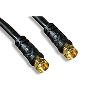 ZCTTFDMM-03 RG-6 Coaxial Cable with F Type Screw-On Gold Connector, 3', 18AWG