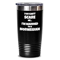 Norwegian Tumbler Husband Wife Married Couple Funny Gift Idea For Valentine Novelty Gag Coffee Tea Insulated Cup With Lid Black 20 Oz