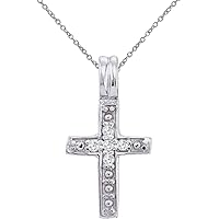 14K White Gold Small Diamond Cross Pendant (chain NOT included)
