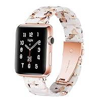 Light Apple Watch Band-Fashion Resin Apple Watch Series 9 8 band, iWacth Bands, Apple Watch Bands 40mm for Women, Compatible with Apple Watch Series 9 8 7 SE 6 5 4 32 1(Nougat White, 38mm/40mm/41mm)