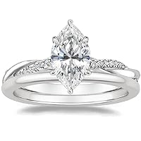 2 Carat Moissanite Engagement Rings, Colorless VVS1 Clarity Marquise Cut Moissanite Ring 925 Sterling Silver Wedding Bands, Promise Rings, Eternity Rings