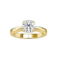 1 1/5 Carat Round Moissanite Solitaire Engagement Ring for Women in 14k Gold (G, VS2, DEW) Anniversary Promise Ring for Her Size 4 to 10.5 by VVS Gems