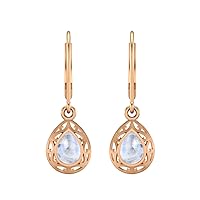1.5 Ct Pear Shape Rainbow Gemstone 925 Sterling Silver Teardrop Filigree Design Dangle Earrings lever Back Women Earring Jewelry