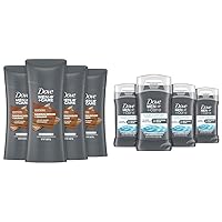 DOVE MEN + CARE Antiperspirant Deodorant Natural Inspired Sandalwood & Deodorant Stick for Men Clean Comfort 4 Count Aluminum Free 72-Hour Odor Protection Mens Deodorant