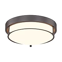 12 inch Flush Mount Ceiling Light, 2-Light Close to Ceiling Light Fixtures with Oil Rubbed Bronze Finish for Bathroom Bedroom Kitchen Hallway, 4822-ORB