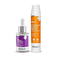 Glow & Protect Combo - 10% Vitamin C Face Serum (30 ml) + 1% Hyaluronic Sunscreen Aqua Gel (50 g)