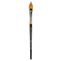 KINGART Premium Original Gold 9930-10 Oval Floral Petal Series Artist Brush, Golden Taklon Synthetic Hair, Short Handle, for Acrylic, Watercolor, Oil and Gouache Painting, Size 10