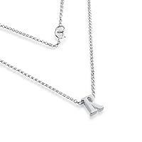 Initial Letter R Personalized Serif Font Pendant Necklace Thin 1mm Chain