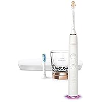 DiamondClean Smart 9300 Electric Toothbrush, Sonic Toothbrush with App, Pressure Sensor, Brush Head Detection, 4 Brushing Modes and 3 Intensity Levels, Rosegold, Model HX9903/65