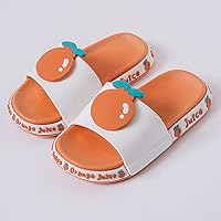 Boy Girl Beach Slides Sandals, Kids Lightweight Fruit Shower Bath Summer, Beach Pool Shower Non-Slip Cute Fruit Water Shoes (Color : Orange, Size : 8.5-9 Toddler)