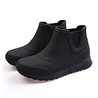 Men's Short Rain Boots Outdoor Waterproof Non-Slip Rubber Kitchen,Fishing/Car Wash Work Shoes