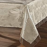 sancua 100% Waterproof Rectangle PVC Tablecloth - 70 x 70 Inch - Oil Proof Spill Proof Vinyl Table Cloth, Wipe Clean Table Cover for Dining Table, Buffet Parties and Camping, Crystal Clear