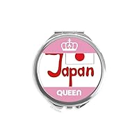 Japan National Flag Red Pattern Mini Double-sided Portable Makeup Mirror Queen
