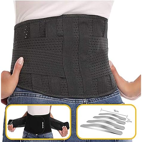 Abahub Stabilizing Lower Back Support Belt for Women & Men, Helps Relieve Pain with Sciatica, Scoliosis, Lumbosacral Backache, Black M