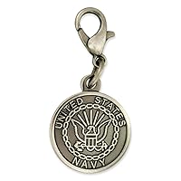 PinMart Officially Licensed U.S. Navy Charm Silver