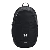 Under Armour Unisex Hustle 5.0 Team Backpack, (001) Black/Black/Metallic Silver, One Size Fits All