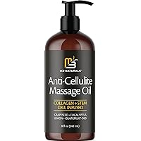 Anti Cellulite Massage Oil Infused with Collagen and Stem Cell Skin Tightening Cellulite Cream Moisturizing Body Bust Bum Cellulite Scar Cleansing Essential Oil Instant Absorption by M3 Naturals