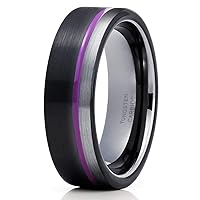 Gunmetal Tungsten Wedding Ring,Purple Tungsten Wedding Ring,Black Tungsten Wedding Ring,Anniversary Ring,Engagement Ring,Purple Tungsten Ring,Comfort Fit