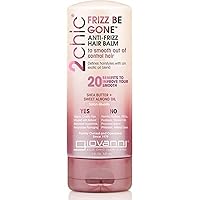 GIOVANNI 2chic Frizz Be Gone Anti-Frizz Hair Balm - Natural Hair Smoothing Formula with Shea Butter & Sweet Almond Oil, Macadamia, Color Safe, Vegan - 5 oz