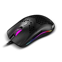 Honeycomb Shell Gaming Mouse,65g Lightweight,3389 Gaming Sensor, Max-16000 DPI,50G Acceleration,400 IPS,2020 Edition Programmable and On-Board Memory Laser Gaming Mouse,Black
