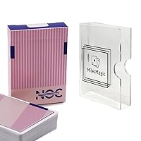 MilesMagic NOC 3000x2 Playing Cards Limited Edition (Pink) Deck by The Blue Crown Company with Crystal Clear Acrylic Transparent Card Storage Protector Clip