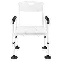 Elevated Handicap Toilet Seat Riser for Seniors, Raised Toilet Seat with Handles Up Tto 320 Lbs, Height Adjustable, Stand Alone Toilet Safety Frame, Fit Any Toilet, Easy to Clean