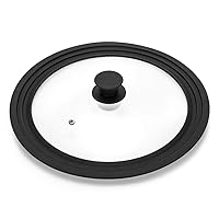 Universal Lid for Pots,Pans and Skillets - Tempered Glass with Heat Resistant Silicone Rim Fits 6