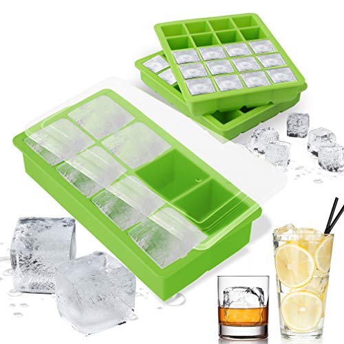 Ice Cube Tray with Lid and Bin, ROTTAY Ice Trays for Freezer, Easy-release  48 Small Nugget Silicone Ice maker with Ice Bucket, Ice Cube Storage