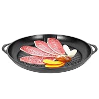 CHUNCIN - Baking Stone Suitable For Pizza Bread Scones And Pancakes Etc. Pre Seasoned Non Stick Surface, Large Flat Pan Cooks Pizza Evenly Gives Crispy Crust 37Cm