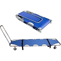 Stretcher Portable Folding Aluminum Lightweight with Trolley 4 Wheels Rescue Stretcher for Hospital, Clinic, Home, Sports Venues, Ambulance Capacity