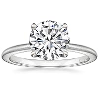 4 CT Round Cut Colorless Moissanite Engagement Ring, Wedding/Bridal Ring Set, Solitaire Halo Style, Solid Sterling Silver Vintge Antique Anniversary Promise Rings Gift for Her